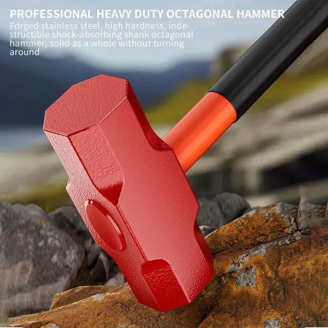 Alt view image 3 of 4 - 2 lb Sledge Hammer - Slug Drilling Crack Hammer - Sledgehammer with Forged Steel Construction & PVC Shock-Absorbing Handle