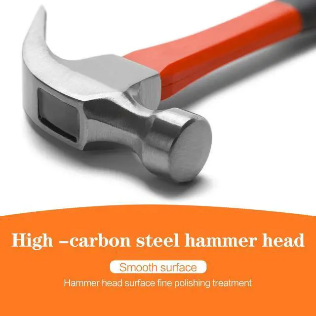 Alt view image 3 of 7 - 8/16/24oz Straight Rip Fiberglass General Purpose Claw Hammer