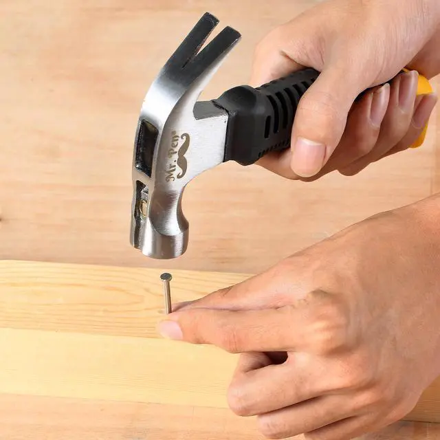 Alt view image 7 of 7 - Claw Hammer, 8oz, Yellow, Magnetic, Small Claw Nail Hammer