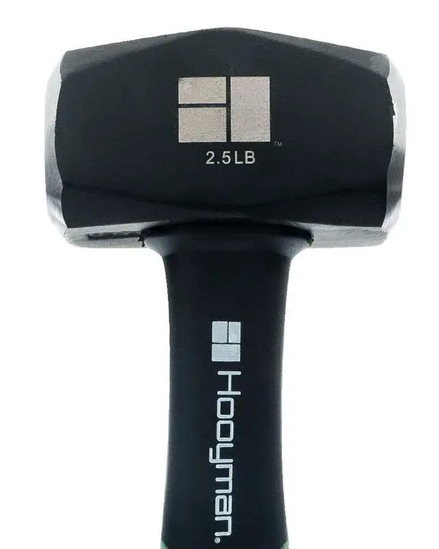 Alt view image 2 of 7 - 2.5lb Club Sledge Hammer with Heavy Duty Construction, Ergonomic No-Slip H-Grip Handles, Solid Fiberglass Cores, and Epoxy Sealed Heads for Construction, Gardening, Yard Work, and Outdoors