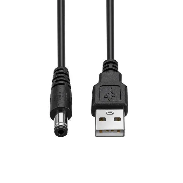 Alt view image 3 of 4 - 5-Pack USB to DC Power Cable, 5V DC 5.5mm x 2.1mm Round Barrel Plug Charging Cable 5 ft