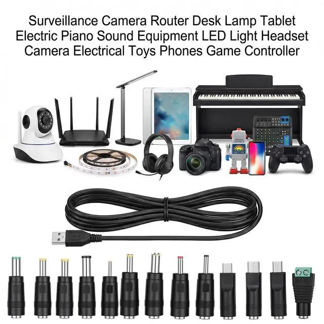 Alt view image 3 of 7 - DC 5V Power Cord USB to DC Power Cable Universal