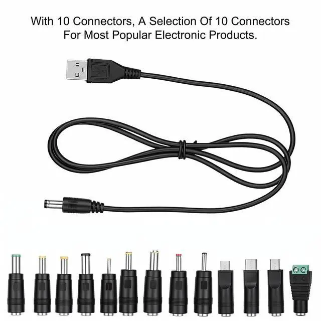 Alt view image 7 of 7 - DC 5V Power Cord USB to DC Power Cable Universal