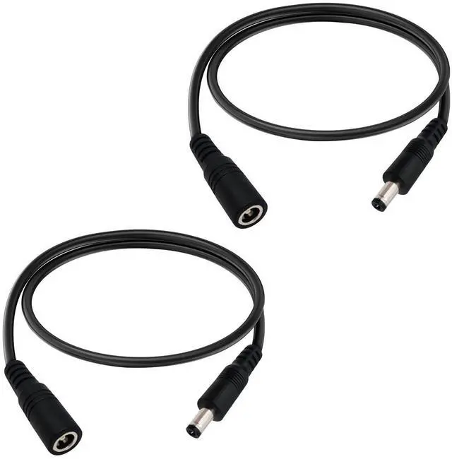 Main image of 1.6FT DC Power Extension Cable 5.5mmx2.1mm 18AWG Male to Female 12V Extension Cable for CCTV Surveillance Camera Router LED Light Ba 2pcs