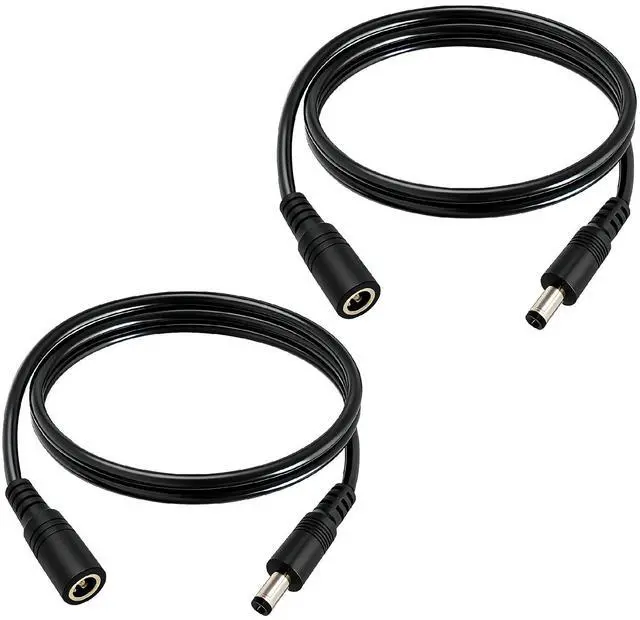 Main image of 3.3FT 12V DC Power Extension Cable 5.5mmx2.5mm 18AWG Male to Female Extension Cable Barrel Connector for CCTV Surveillance Camera LED Light Bar Router Projector Printer 2PCS