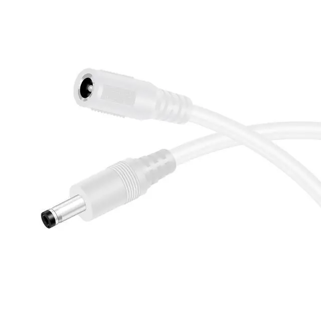 Alt view image 6 of 6 - 18 AWG 2-Pack 3FT DC Power Extension Cable, 5.5mm x 2.1mm Male to Female Barrel Plug Jack Power Supply Adapter 5.5x2.1mm Extension Cord for CCTV Surveillance Security Camera LED Strip, White