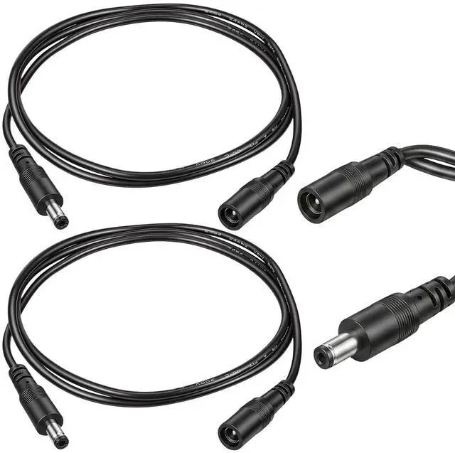 Main image of 2 Pack 3.3 FT DC Power Extension Cable, 5.5mm x 2.1mm 18AWG Male to Female Extension Power Cord 12V Extension Cable Universal Plug Supply Adapter for CCTV Camera LED Strip Light Router 3D Printer