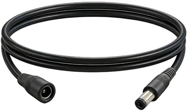 Main image of 3.3FT 18AWG 5521 Male to Female Connector, 12V/24V DC Extension Cable(Black), Suitable for LED Strips, Security Cameras, routers, Monitors, and dashcams 1PCS