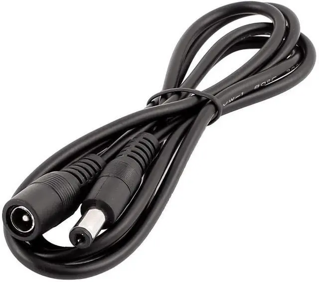 Alt view image 2 of 5 - 2pcs 1m 3.3ft DC Extension Cable 12V Extension Cord 5V-24V Power Cord 5.5mm x 2.1mm DC Jack Plug Adapter Male to Female for Car Monitor, CCTV Camera, LED Strip Light, etc, Black