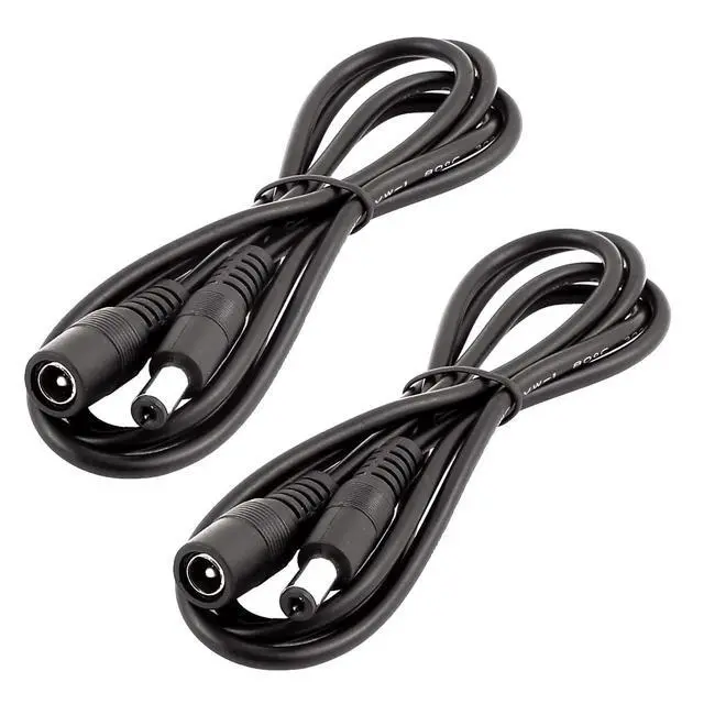 Alt view image 5 of 5 - 2pcs 1m 3.3ft DC Extension Cable 12V Extension Cord 5V-24V Power Cord 5.5mm x 2.1mm DC Jack Plug Adapter Male to Female for Car Monitor, CCTV Camera, LED Strip Light, etc, Black