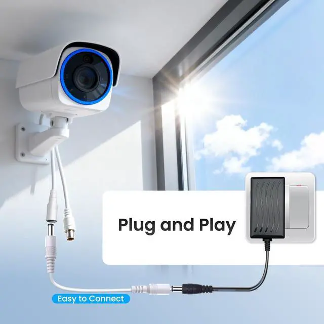 Alt view image 3 of 7 - 2PCS 3FT/1M Pure Copper Power Extension Cable, 5.5mm x 2.1mm Female to Male, DC 12V Power Extension Cord for Security Camera CCTV IP, Router, LED Strip, DC Power Supply Adapter and More-White