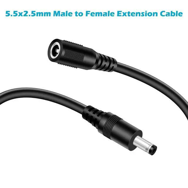 Alt view image 5 of 5 - 18AWG 3FT DC Power Extension Cable, 5.5mm x 2.5mm Male to Female Barrel Plug Jack Power Supply Adapter 5.5x2.5mm Extension Cord for CCTV Surveillance Security Camera LED Strip