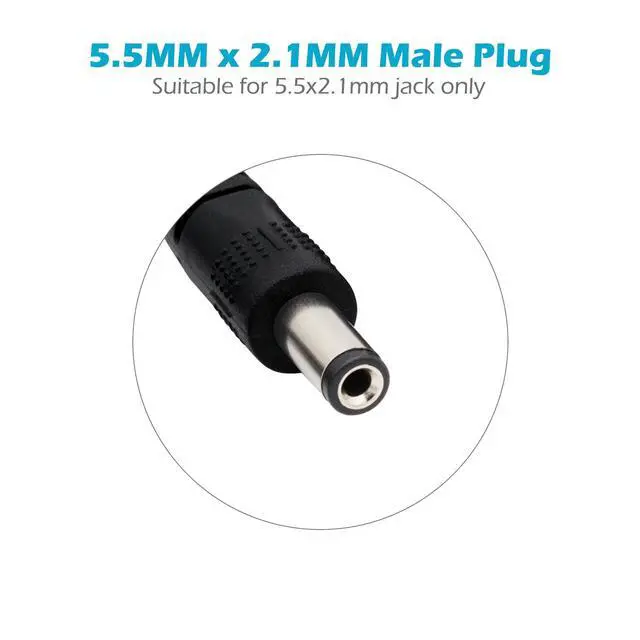 Alt view image 2 of 4 - 2.1mm x 5.5mm Extension Cable, 3FT 5.5mm x 2.1mm DC Power Male to Female Jack Plug Power Supply Adapter Extension Cord for Surveillance IP Camera CCTV Security Camera LED Strip DVR Router