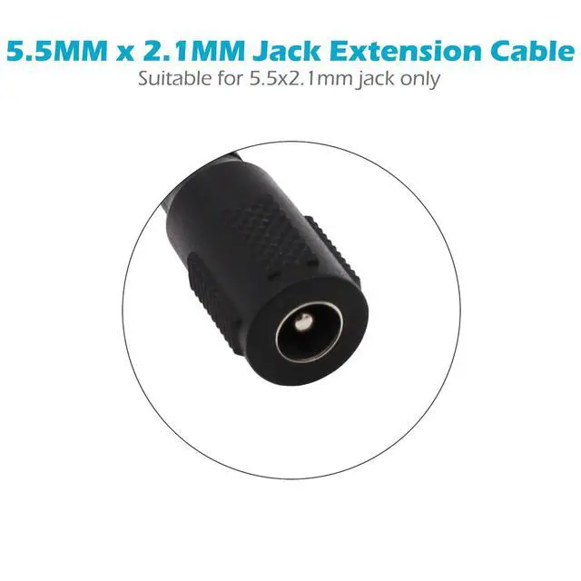 Alt view image 3 of 4 - 2.1mm x 5.5mm Extension Cable, 3FT 5.5mm x 2.1mm DC Power Male to Female Jack Plug Power Supply Adapter Extension Cord for Surveillance IP Camera CCTV Security Camera LED Strip DVR Router