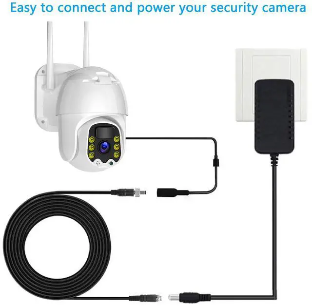 Alt view image 3 of 7 - 4.92FT DC 12V Power Extension Cable, 5.5mm x 2.1mm Male to Female Universal DC Power Extension Cord with Lock Nut for CCTV Security Camera, LED Strip, CCTV IP Surveillance 18AWG