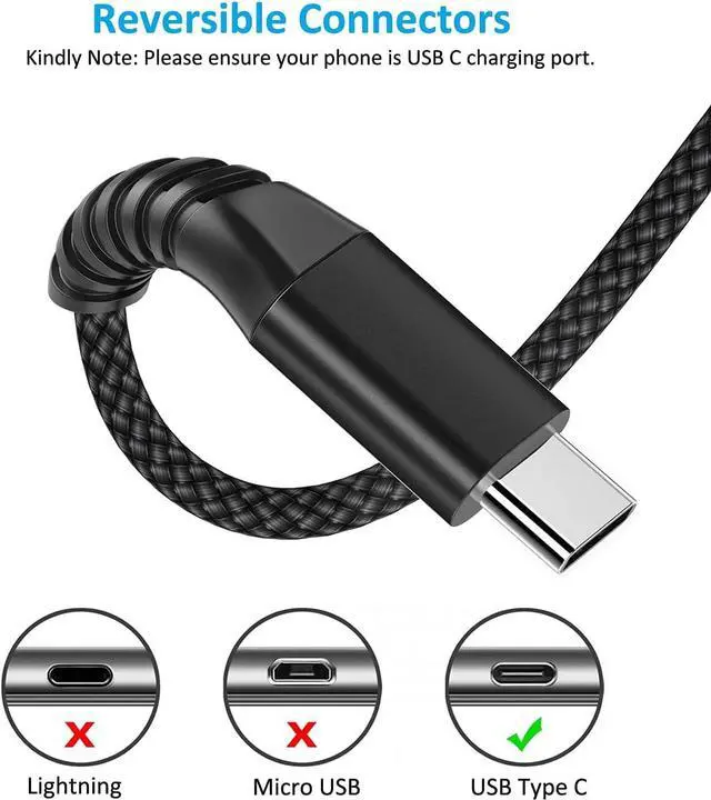 Alt view image 2 of 7 - USB C Cable 10FT 2Pack USB A to Type C Charger Cable 3A Fast Charging Phone Cord for Samsung Galaxy S23 S22 S21 S20 A01 A02s A10e A11 A50 A52, Note 20 Ultra S21, Stylus Power G7 G6 Z4,LG G7 G8