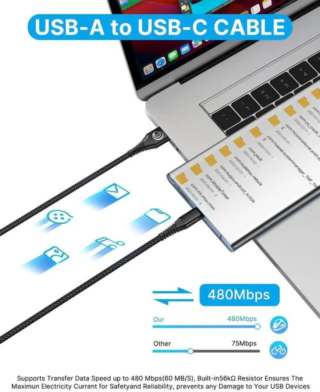 Alt view image 4 of 7 - USB C Cable 10FT 2Pack USB A to Type C Charger Cable 3A Fast Charging Phone Cord for Samsung Galaxy S23 S22 S21 S20 A01 A02s A10e A11 A50 A52, Note 20 Ultra S21, Stylus Power G7 G6 Z4,LG G7 G8