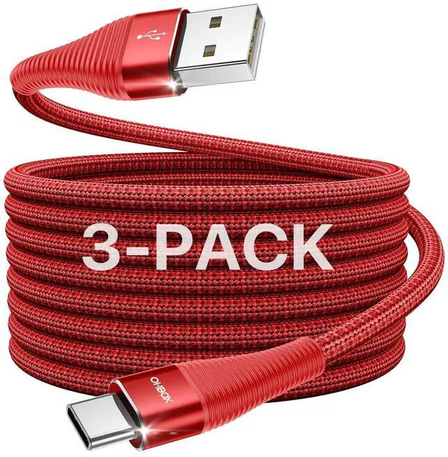 Main image of USB C Cable 3Pack 10FT, USB A to USB C Cable Fast Charging, Extra Long USB Type C Charging Power Cord, Nylon Braided USB to USB C Cable for iPhone 17/16/15/Pro Max/Plus Samsung Galaxy S23 and More