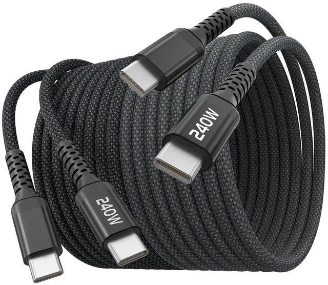 Main image of USB C Cable,(6ft, 2-Pack) 240W USB C to C Fast Charging C Charger Cord,Braided Type C Phone Charger Cable for iPhone 17 16 15 Pro Max Compatible with Samsung S24 S23 S21 Note 10 Laptops MacBook