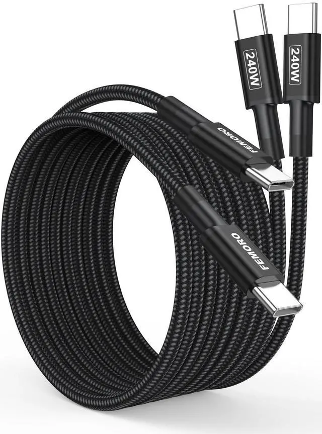 Main image of USB C Charging Cable 240W 6ft, USB-C Fast Charging Cord Braided with 240W Power Delivery for iPhone 15/16/17 Galaxy S24/S25/S26 iPad MacBook Air/Pro/Neo Laptop and More