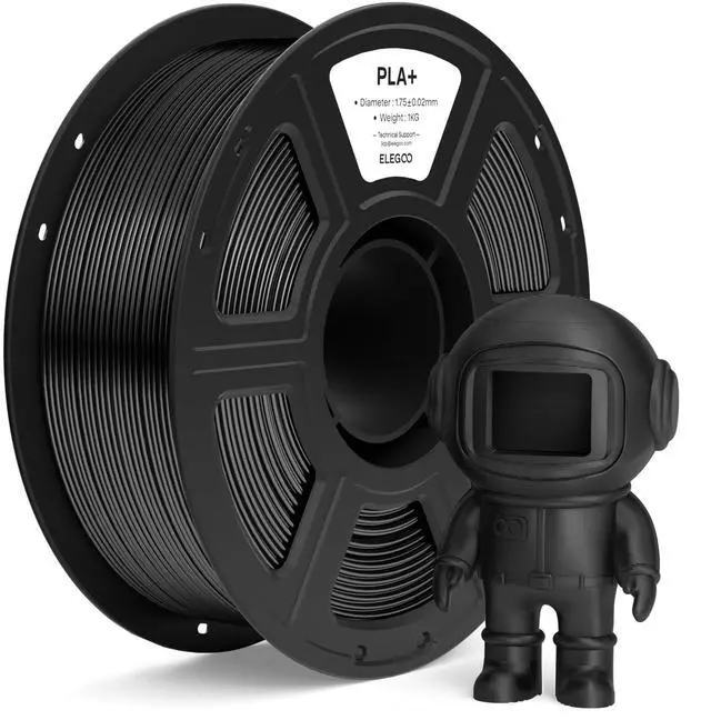 Main image of PLA+ Filament 1.75mm Black 1KG, High Toughness PLA Plus 3D Printer Filament Dimensional Accuracy +/- 0.02mm, 1kg Spool(2.2lbs) Fits for Most FDM 3D Printers