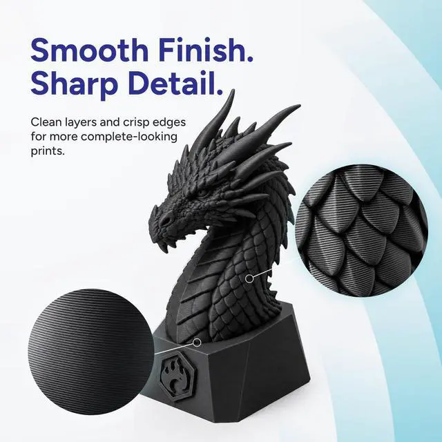 Alt view image 7 of 7 - High Speed PLA+ 3D Printer Filament 1.75mm, Upgraded Rapid PLA 2.0 with Enhanced Toughness & Stability, 1kg Spool (2.2lbs) Fit Most FDM 3D Printers (Black)