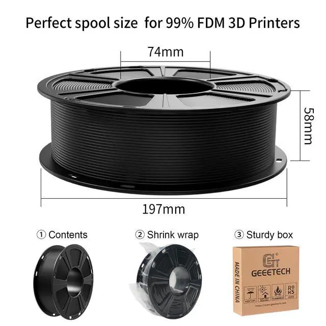 Alt view image 6 of 7 - PLA Filament 1.75mm Black 1KG