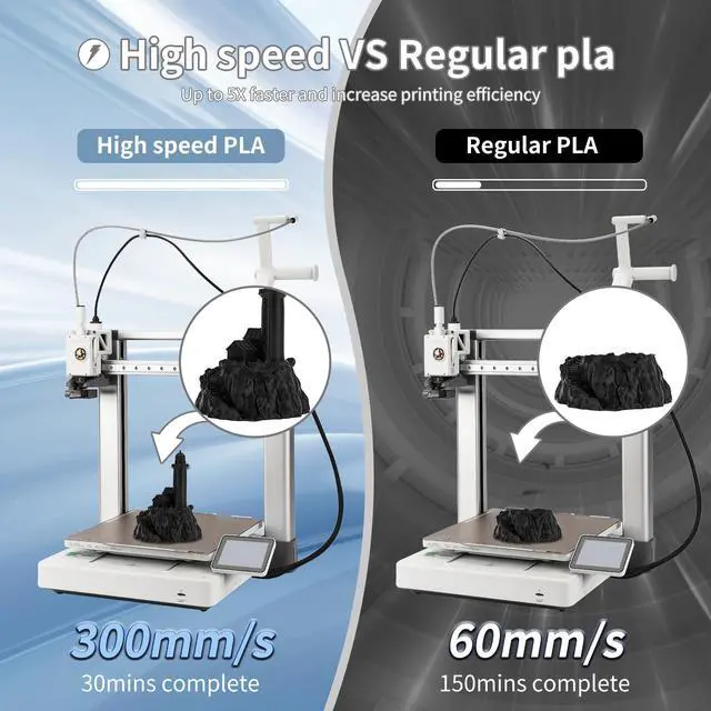 Alt view image 2 of 7 - 3D Printing Filament High-Speed PLA Filament 1.75mm 300mm/s 1kg Cardboard Spool Dimensional Accuracy +/- 0.03 mm Fit Most 3D FDM Printer -Black