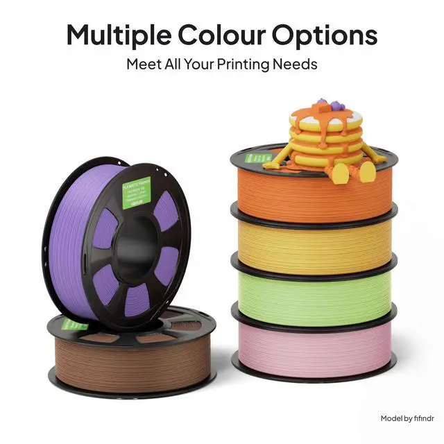 Alt view image 6 of 7 - Matte PLA Filament 1.75mm, 1kg Black, 3D Printer Filament Dimensional Accuracy +/- 0.02mm, Smooth Texture, Fits for Most FDM 3D Printers