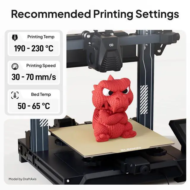 Alt view image 4 of 7 - Matte PLA Filament 1.75mm, 1kg Black, 3D Printer Filament Dimensional Accuracy +/- 0.02mm, Smooth Texture, Fits for Most FDM 3D Printers