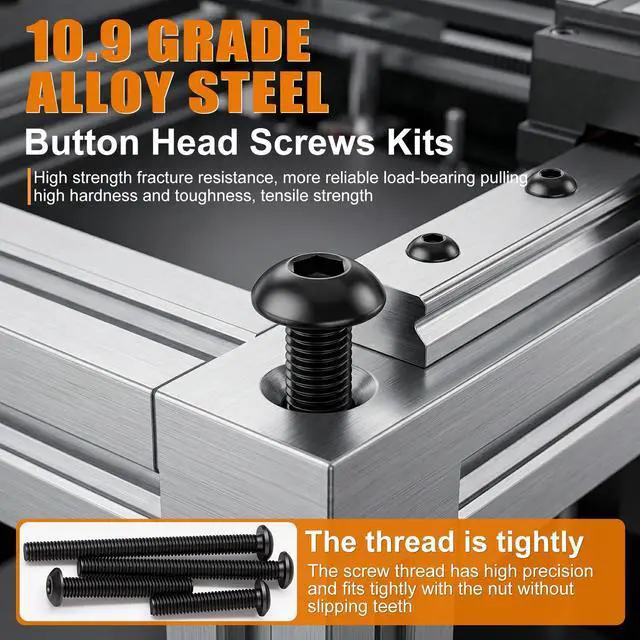 Alt view image 3 of 6 - 1001PCS M3 Screws,Hex Socket Button Head Bolt Assortment Kit M3 x 6/8/10/12/16/20/25/30mm Machine Screws with Nuts Washers 10.9 Alloy Steel Button Head Socket Cap Screws