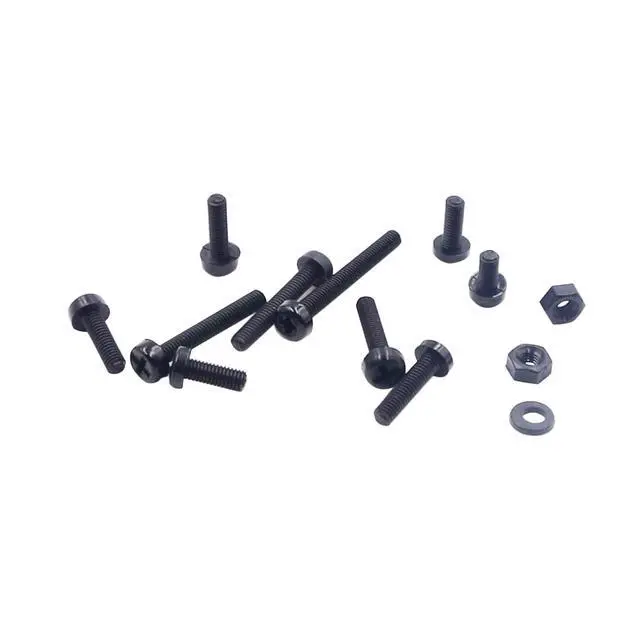 Alt view image 5 of 7 - Metric M3 Black Nylon Phillips Pan-Head Screws, Nuts & Washers Kit