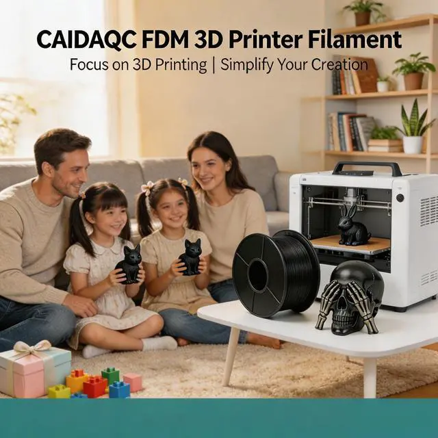 Alt view image 7 of 7 - PLA Filament 1.75mm Black 200g, Tangle-Free 3D Printer Filament, ±0.02mm Accuracy, Vacuum Sealed with Desiccant, Fit Most FDM 3D Printers