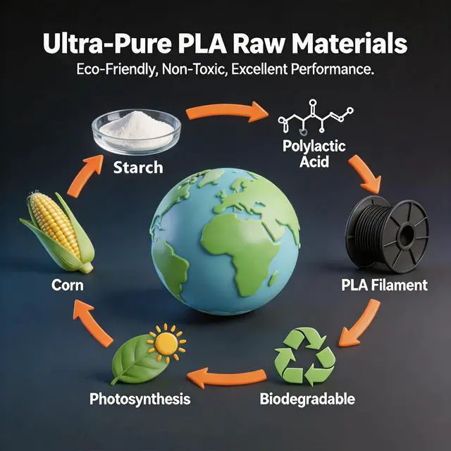 Alt view image 4 of 7 - PLA Filament 1.75mm Black 200g, Tangle-Free 3D Printer Filament, ±0.02mm Accuracy, Vacuum Sealed with Desiccant, Fit Most FDM 3D Printers