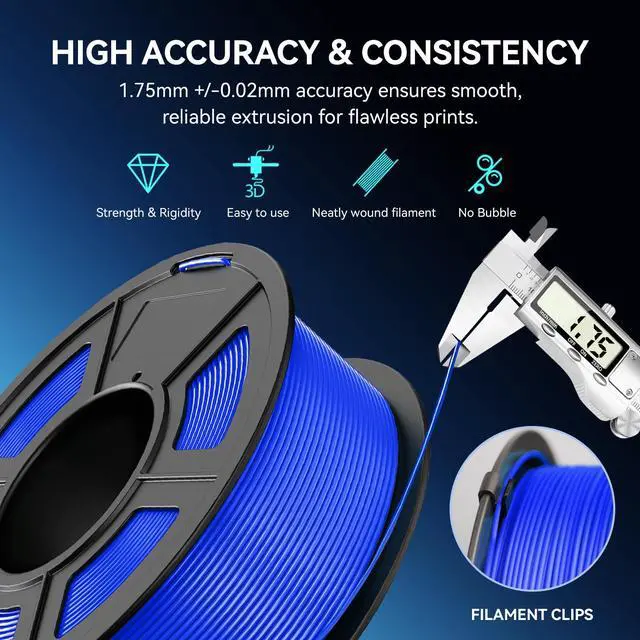 Alt view image 7 of 7 - PETG Filament 1.75mm Black 1.1 KG, Strong Toughness PETG 3D Printer Filament Dimensional Accuracy +/- 0.02 mm, 2.4lbs Spool Fits for Most FDM 3D Printers
