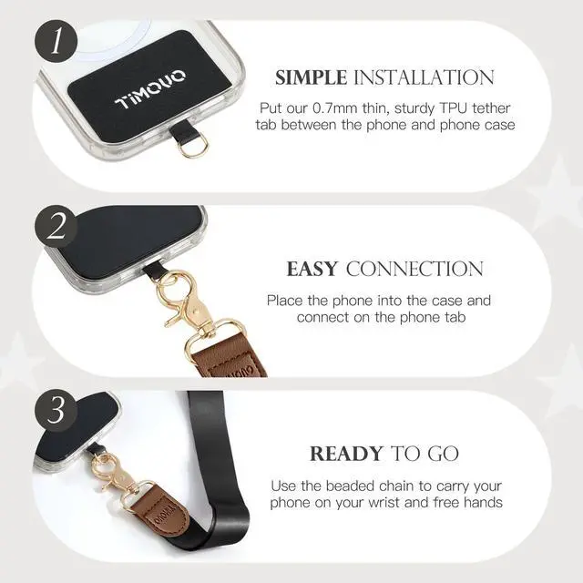 Alt view image 5 of 7 - Phone Lanyard Crossbody Wrist Strap, Adjustable Anti-Theft Strap for Smartphone Case, Black