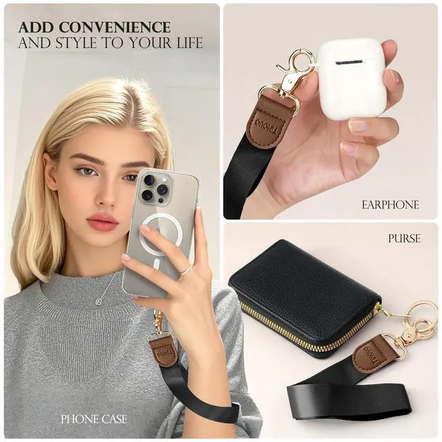 Alt view image 3 of 7 - Phone Lanyard Crossbody Wrist Strap, Adjustable Anti-Theft Strap for Smartphone Case, Black