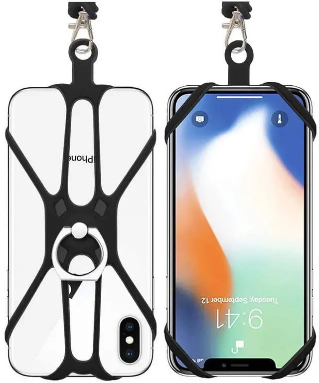 Main image of 2 Pcs Cell Phone Lanyard Crossbody with Adjustable Neck Strap and Phone Ring Grip,Universal Smartphone Lanyard for iPhone Lanyards for Around the Neck Compatible with Most Smartphones