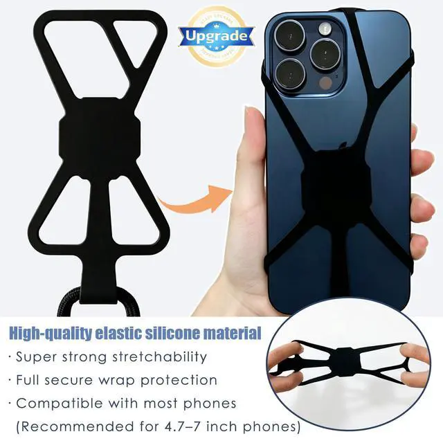 Alt view image 7 of 7 - Safety Cell Phone Lanyard Fits Most Smartphones 1PCS, Anti-Theft Anti-Loss Phones Strap Hiking Phones Holder with Adjustable Neck Strap and Silicone Grip for Crossbody/Front-Wear Black-Upgraded