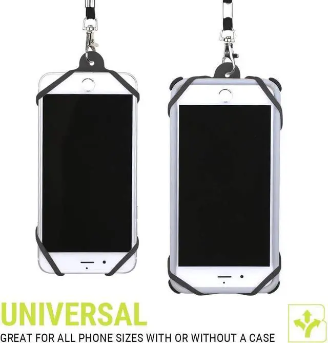 Alt view image 6 of 7 - Universal Crossbody Cell Phone Lanyard Compatible with iPhone, Galaxy & Most Smartphones, Phone Case Holder & Cross Body Strap Black