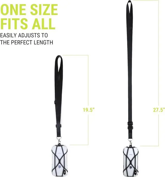 Alt view image 4 of 7 - Universal Crossbody Cell Phone Lanyard Compatible with iPhone, Galaxy & Most Smartphones, Phone Case Holder & Cross Body Strap Black
