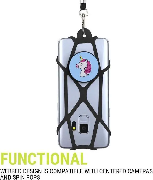 Alt view image 5 of 7 - Universal Crossbody Cell Phone Lanyard Compatible with iPhone, Galaxy & Most Smartphones, Phone Case Holder & Cross Body Strap Black