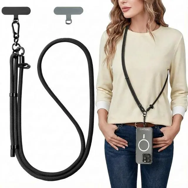 Main image of Phone Lanyard Crossbody, Heavy Duty Anti-Theft Lanyard for iPhone/Samsung - Extra Long Adjustable Neck Strap with Tether Tabs