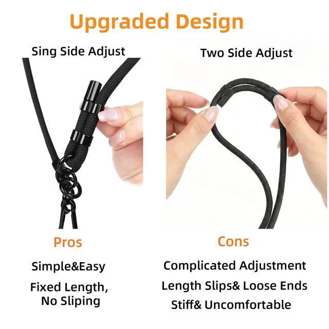 Alt view image 5 of 7 - Phone Lanyard Crossbody, Heavy Duty Anti-Theft Lanyard for iPhone/Samsung - Extra Long Adjustable Neck Strap with Tether Tabs