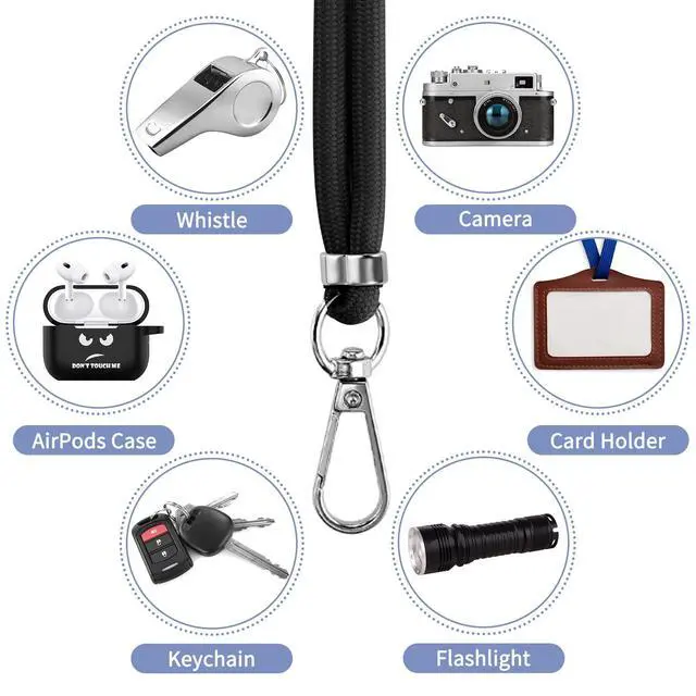 Alt view image 7 of 7 - Cell Phone Lanyard, Black, 2 Pcs