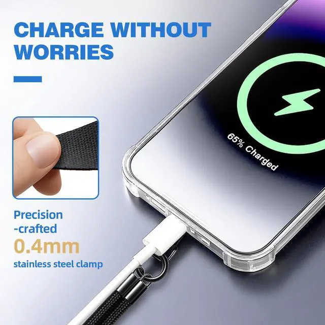 Alt view image 6 of 7 - Crossbody Cell Phone Lanyard with LifetimeWarranty, Adjustable Neck Strap for iPhone Android Smartphones, Universal Nylon Phone Leash with Reinforced Tab, Anti-Theft Safety Tether for Travel