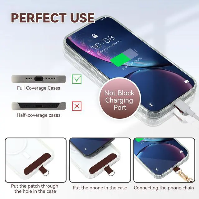 Alt view image 2 of 7 - Cell Phone Lanyard for iPhone: Crossbody Phone Strap Adjustable Neck Wrist Strap Anti Theft Long Lanyard Travel Essential for Women Most iPhone and Android Smartphones