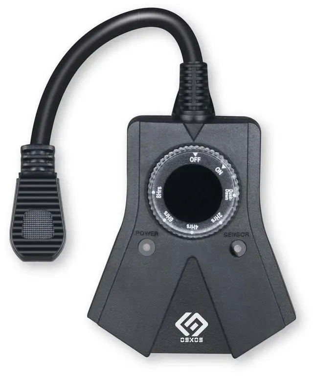 Main image of Outdoor 24-Hour Light Timer, Water Resistant, Photocell Dusk to Dawn Light Sensor 2/4/6/8 Countdown Timer, 14AWG Cord, Three Grounded Outlets for Home, Christmas Lights, Garden.15A, UL Listed.