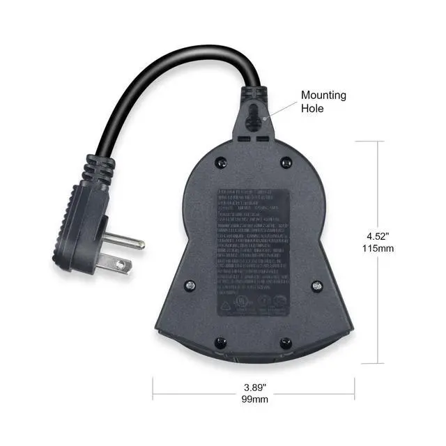 Alt view image 4 of 5 - 24-Hour Outdoor Light Timer Water-Resistant, Photocell Dusk to Dawn Sensor, 2/4/6/8-Hour Countdown Timer, Three Grounded Outlets Ideal for Home, Christmas Lights, Garden 15A, UL Listed