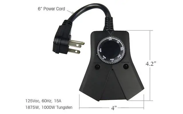 Alt view image 5 of 7 - Outdoor Timer, 3 Outlets,Outdoor Timer Outlet WaterproofPhoto Senson,Dusk to Dawn,Suitable for Light String and Holiday Decoration TM-053